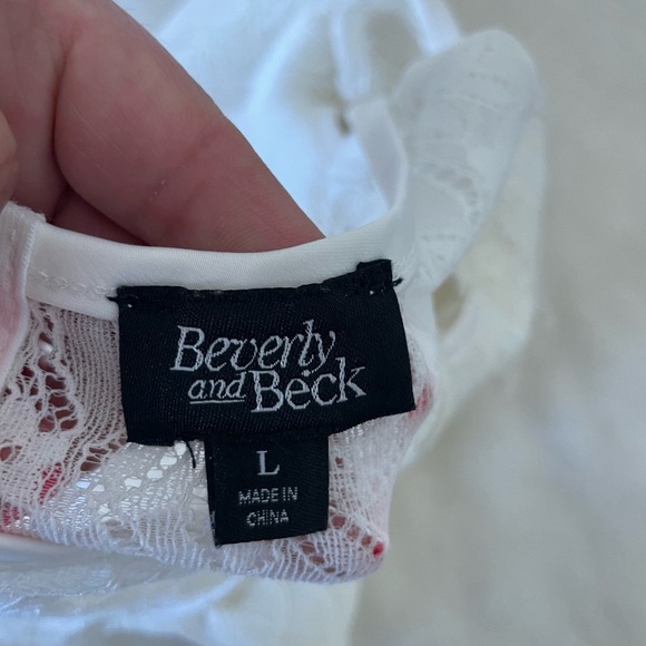 Beverly and Beck Chic White Lace Tank Crop Top - Picture 6 of 7